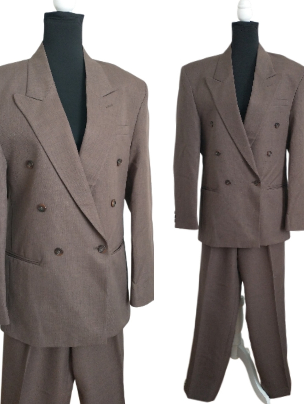 Falcone Brown Double-Breasted Suit Size 40R.Classic Tailored Men's Blazer& Pants